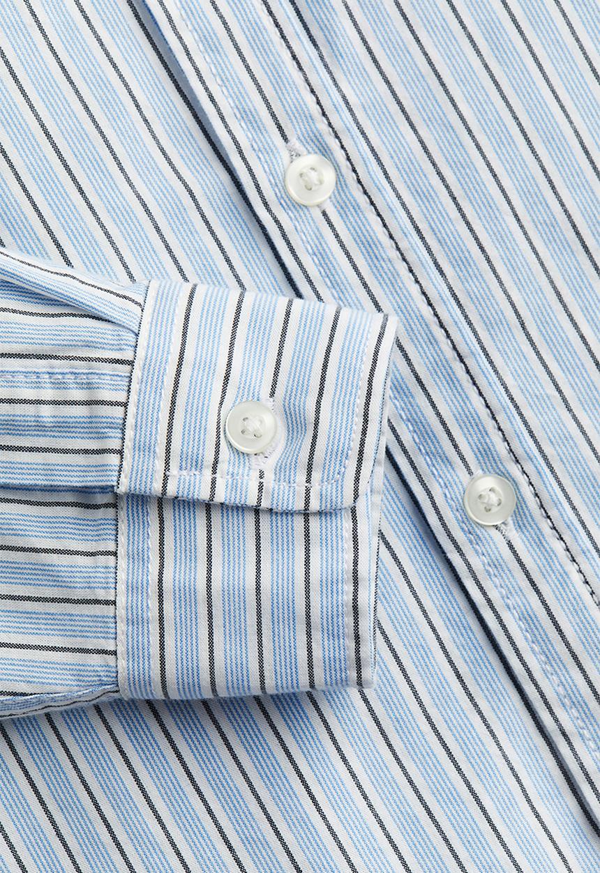 H&M - Long-sleeved poplin shirt - blue