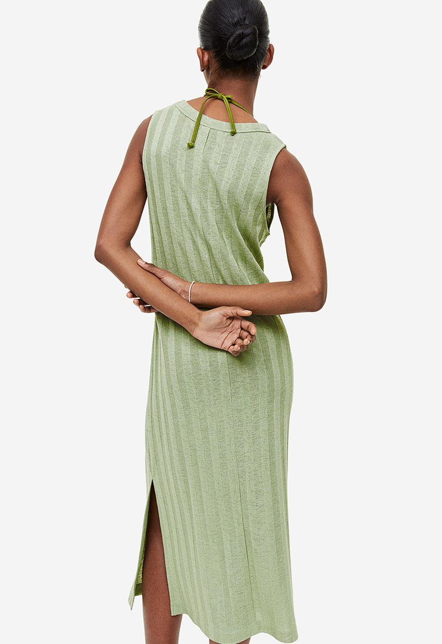 H&M - Rib-knit dress - light green 