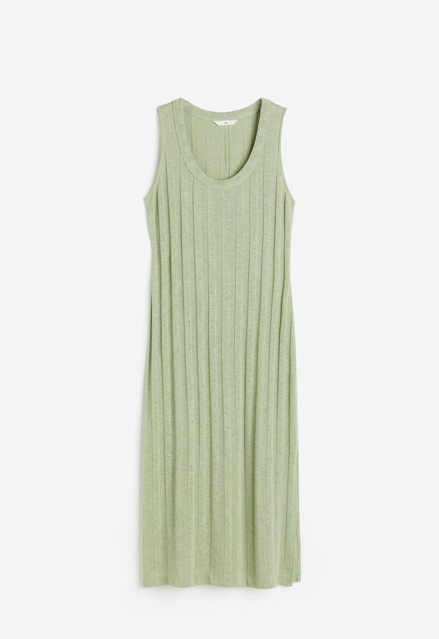 H&M - Rib-knit dress - light green 