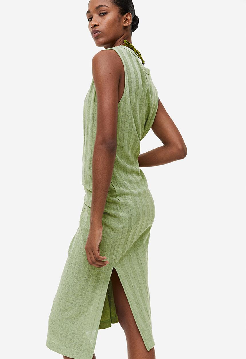 H&M - Rib-knit dress - light green 