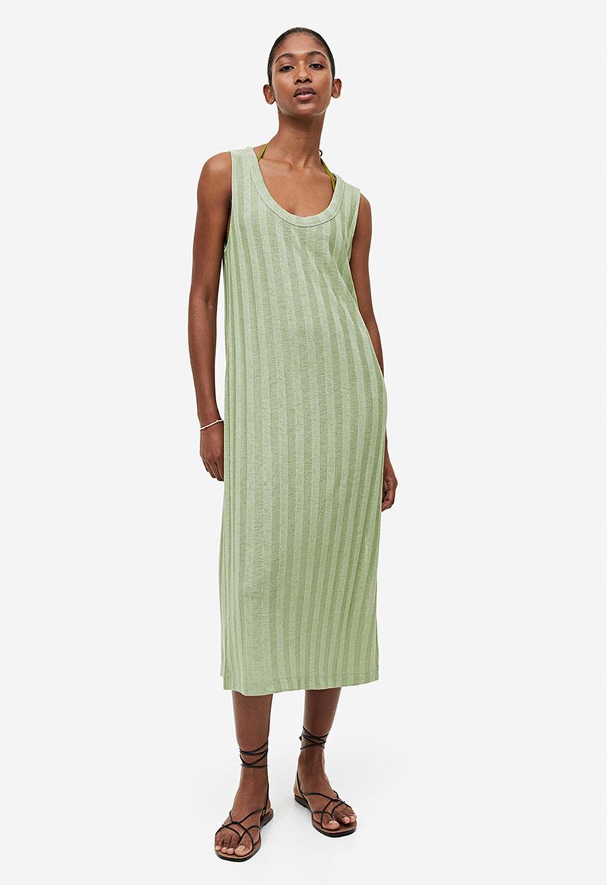 H&M - Rib-knit dress - light green 