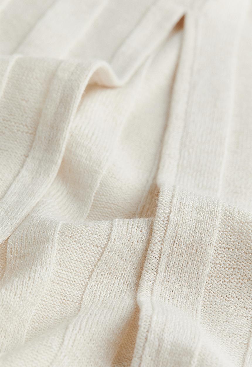 H&M - Rib-knit dress - light beige