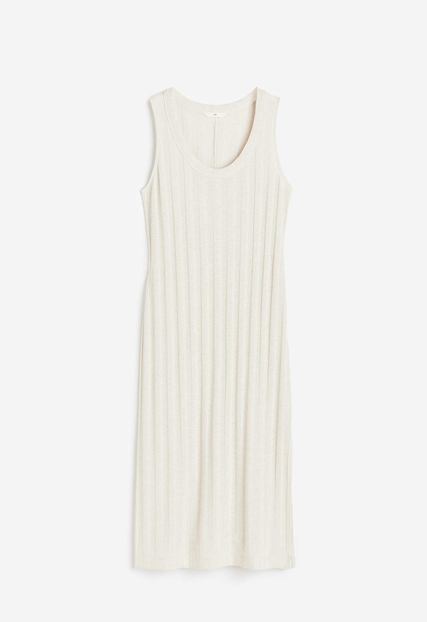 H&M - Rib-knit dress - light beige