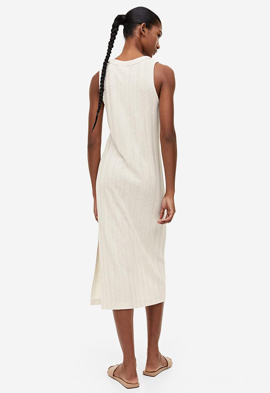 H&M - Rib-knit dress - light beige