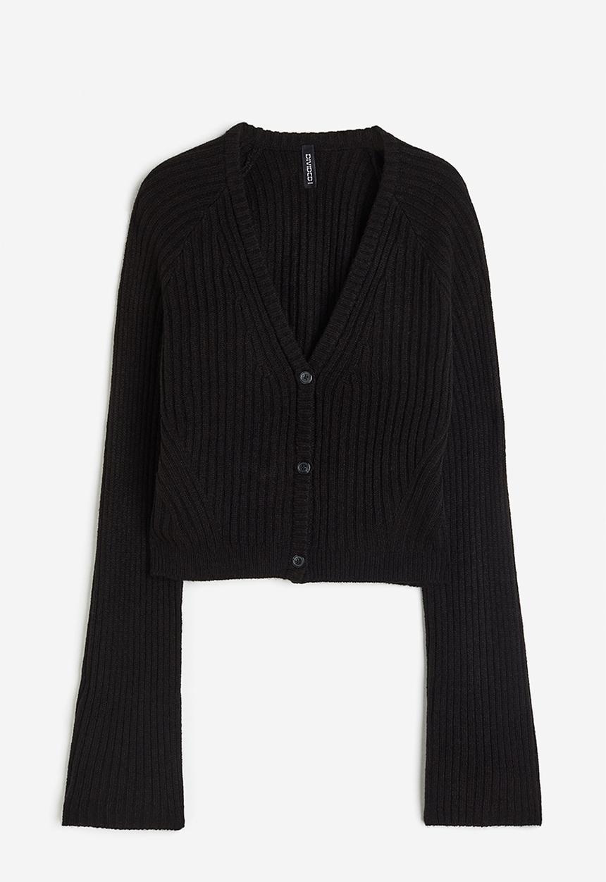 H&M - Rib-knit cardigan - black