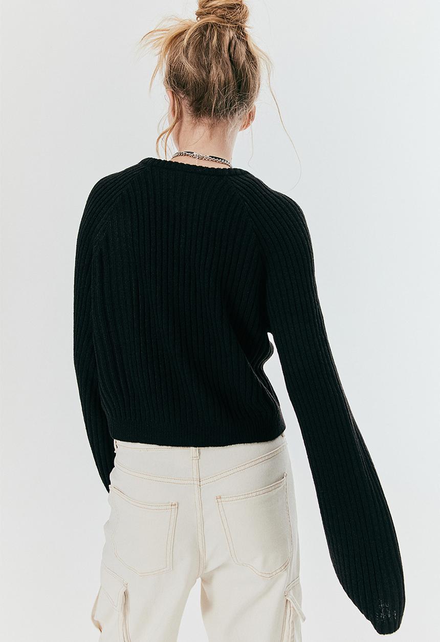 H&M - Rib-knit cardigan - black
