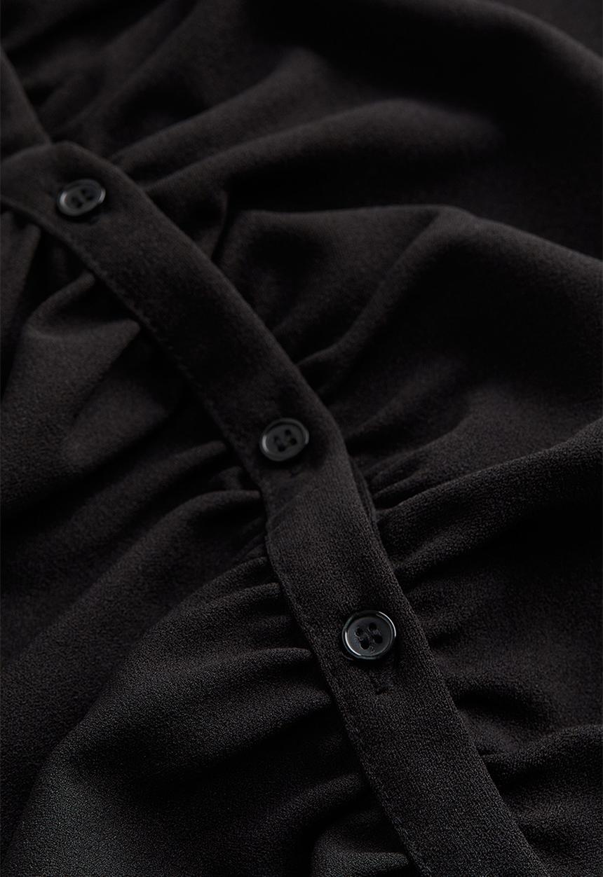 H&M - Draped shirt dress - Black