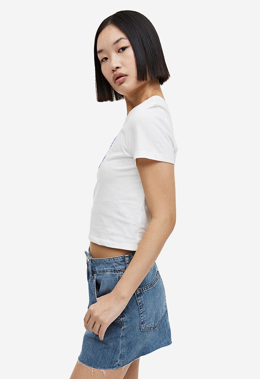 H&M - Printed T-shirt - cream/queen