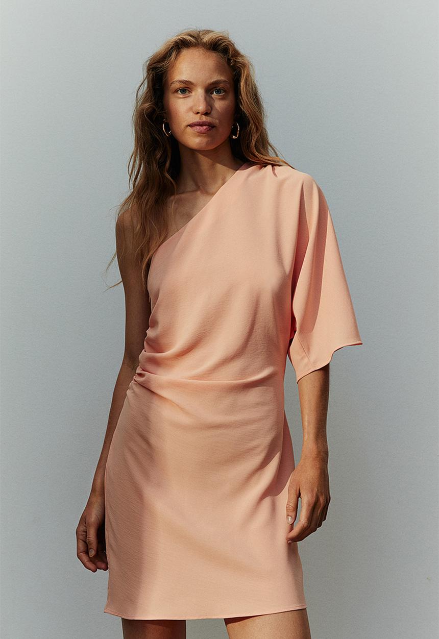 H&M - Draped one-shoulder dress - Orange