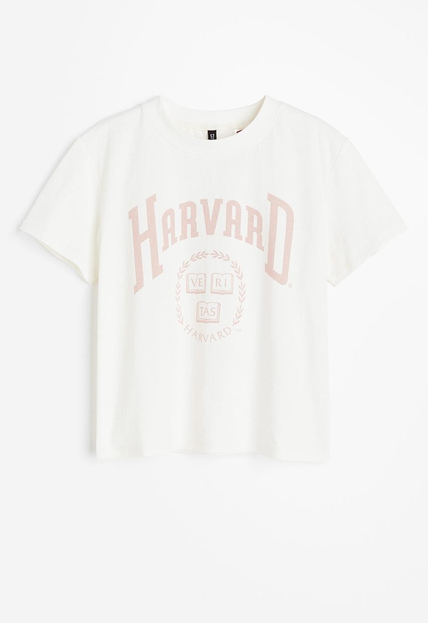 H&M - Printed T-shirt - cream/harvard university