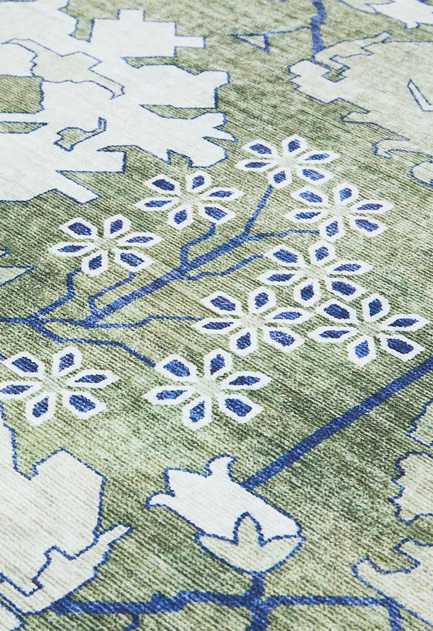 Sixth Floor - Ezra printed rug - forrest green