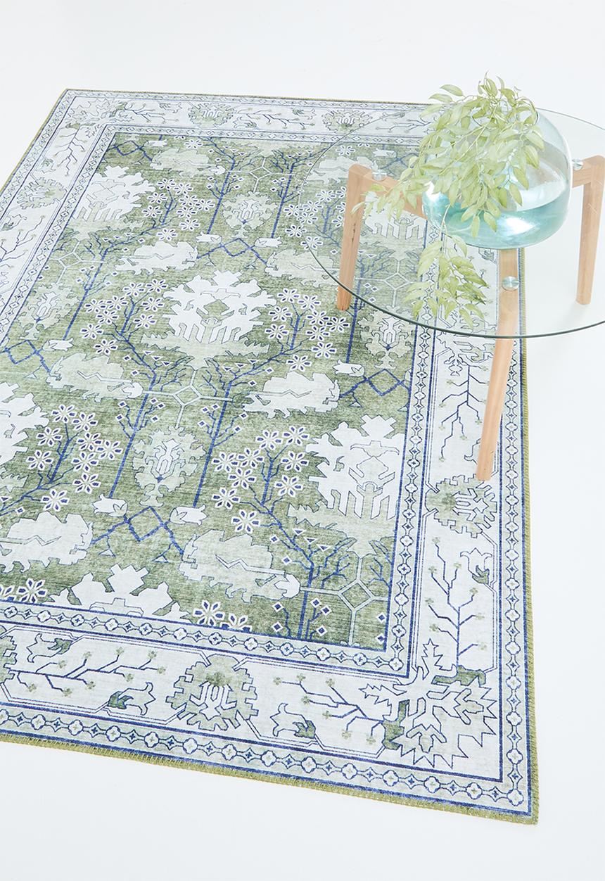 Sixth Floor - Ezra printed rug - forrest green
