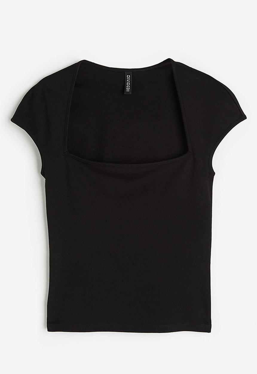 H&M - Cap-sleeved top - black
