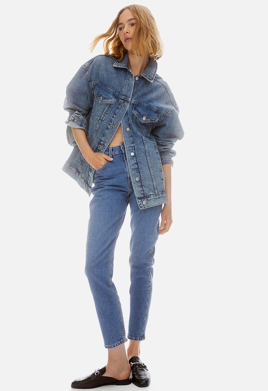 H&M - Slim mom high ankle jeans - blue