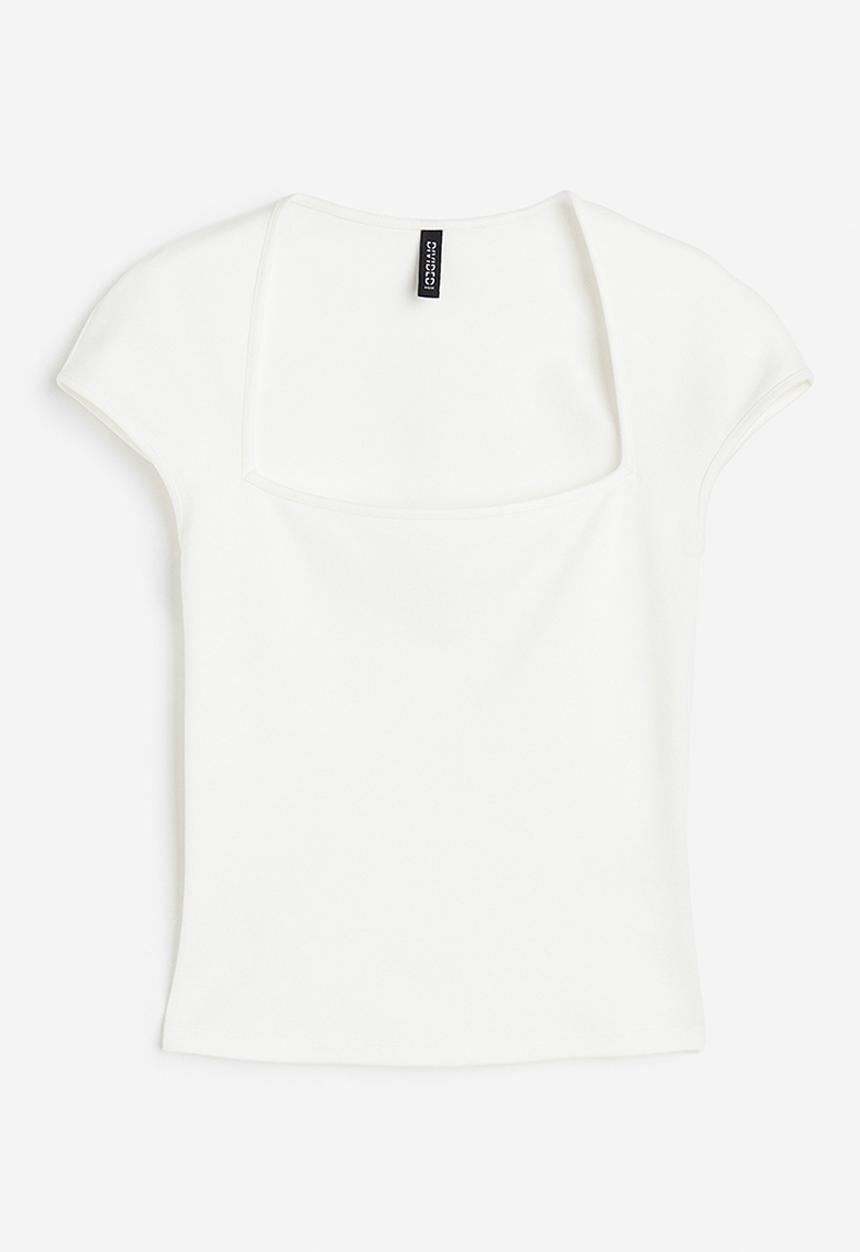 H&M - Cap-sleeved top - white