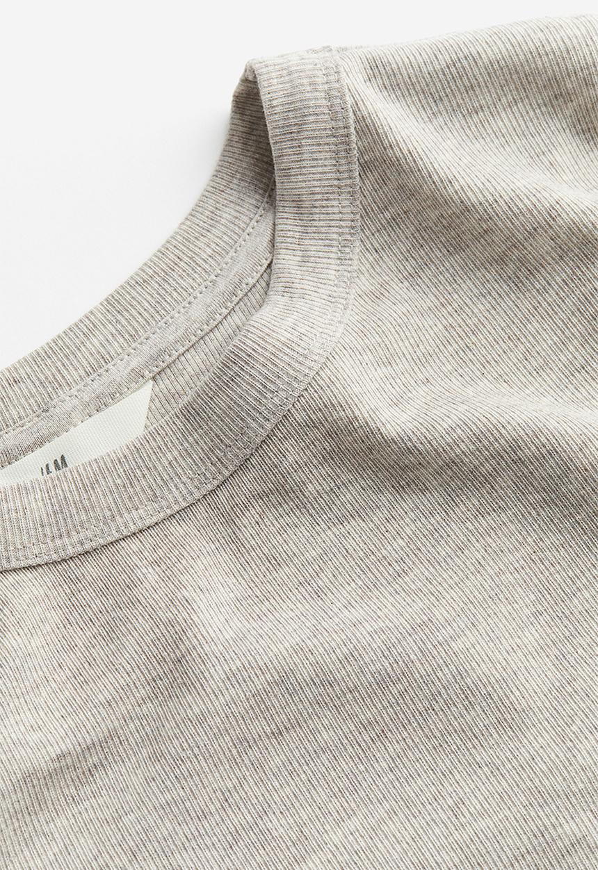 H&M - Ribbed modal-blend T-shirt - Beige