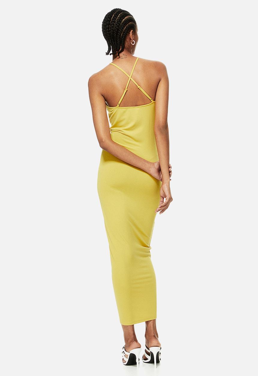 H&M - Draped bodycon dress - yellow