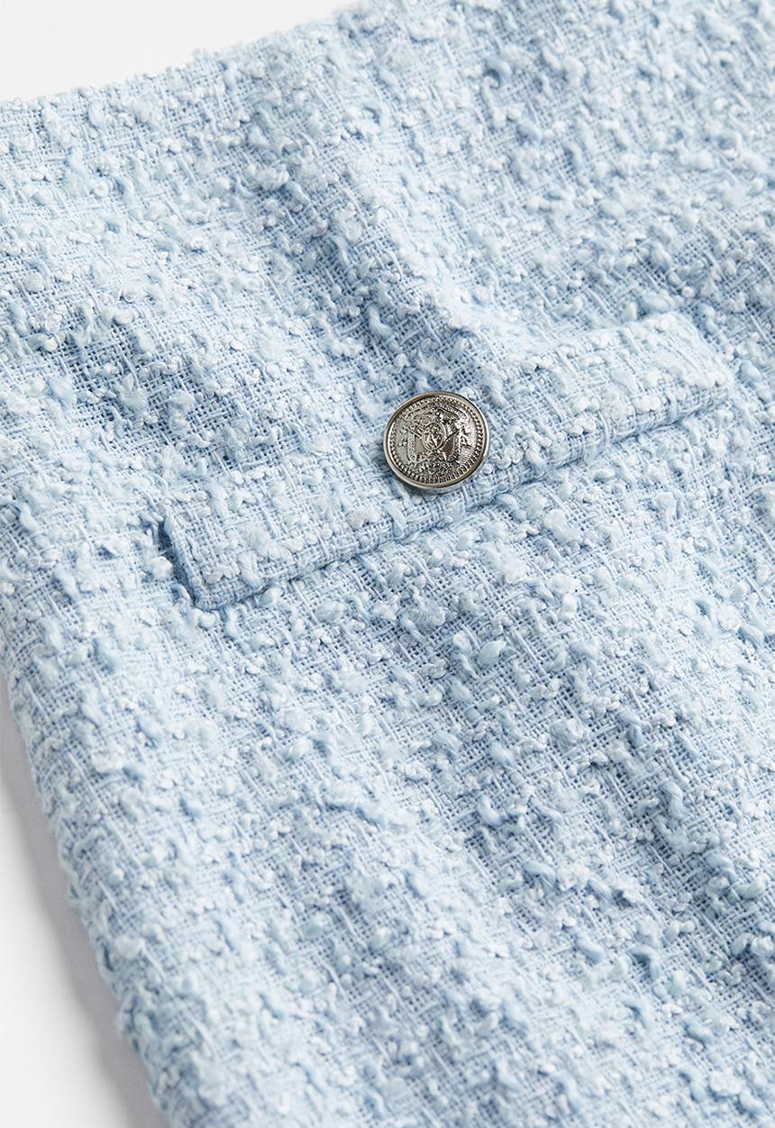 H&M - Bouclé mini skirt - light blue