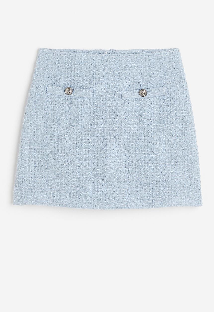 H&M - Bouclé mini skirt - light blue
