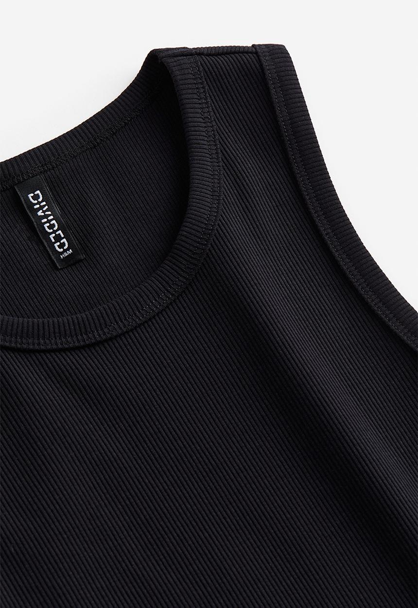 H&M - Ribbed vest top - black