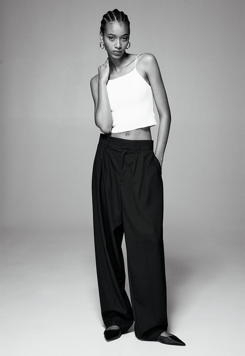 H&M - Rib-knit strappy top - White