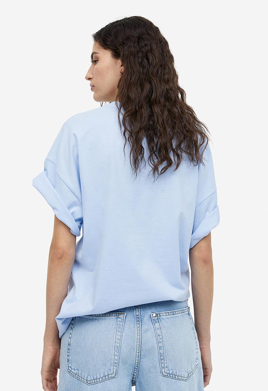 H&M - Oversized printed T-shirt - Light blue London