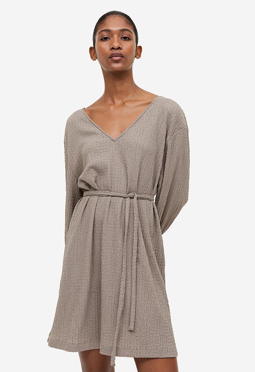 H&M - Textured jersey dress - beige