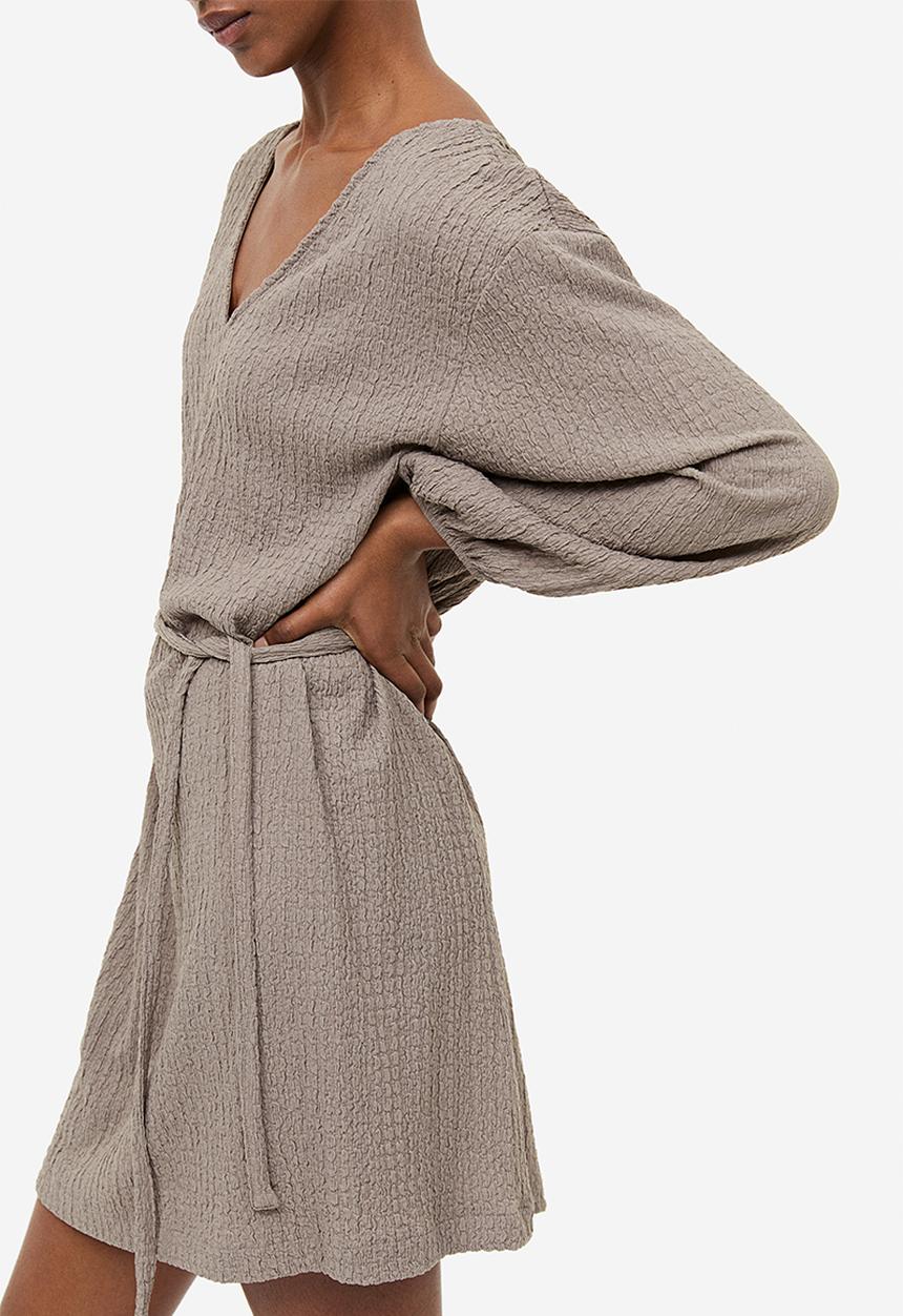 H&M - Textured jersey dress - beige