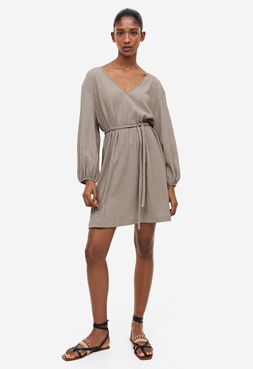 H&M - Textured jersey dress - beige