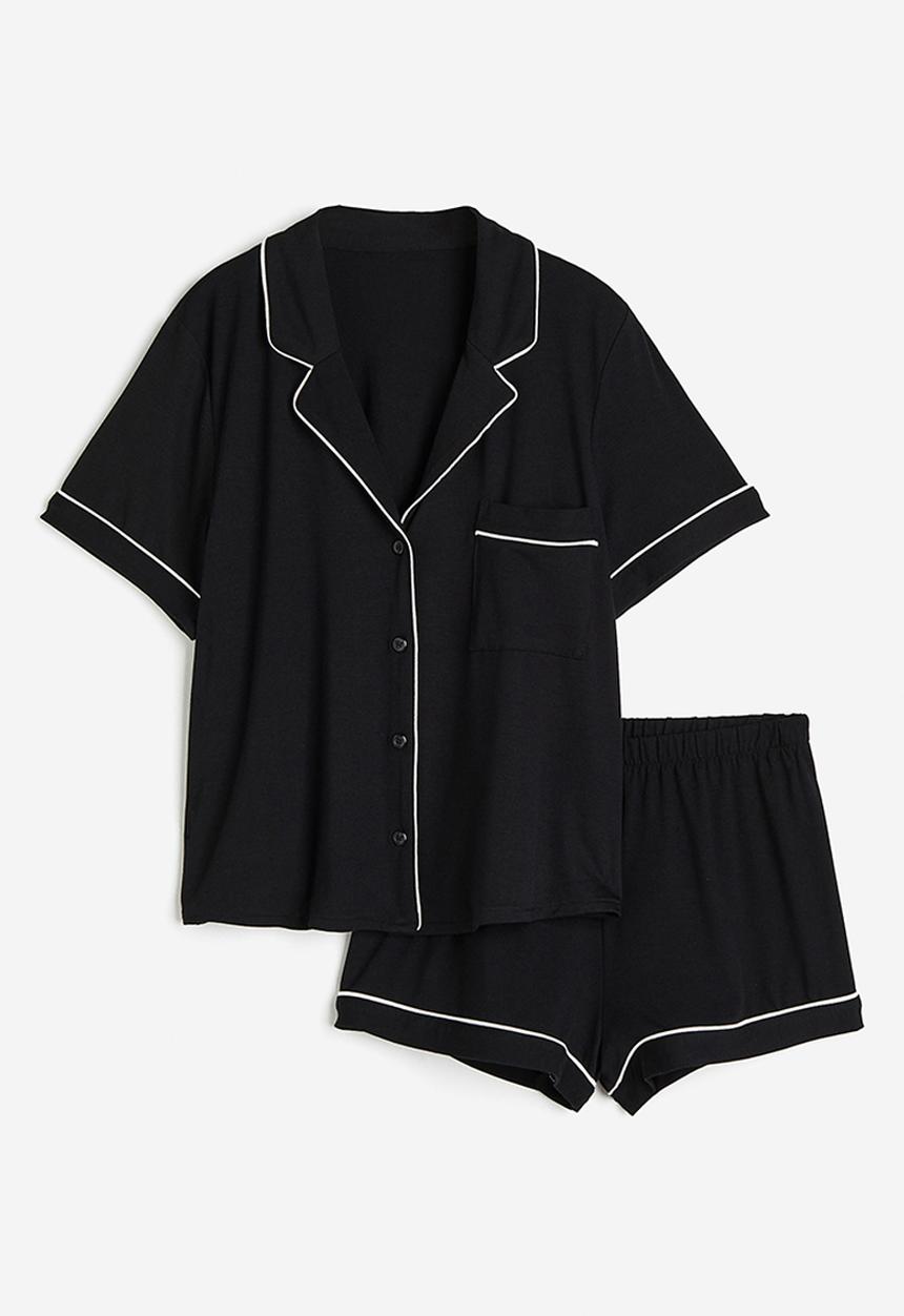 H&M - Pyjama shirt and shorts - Black