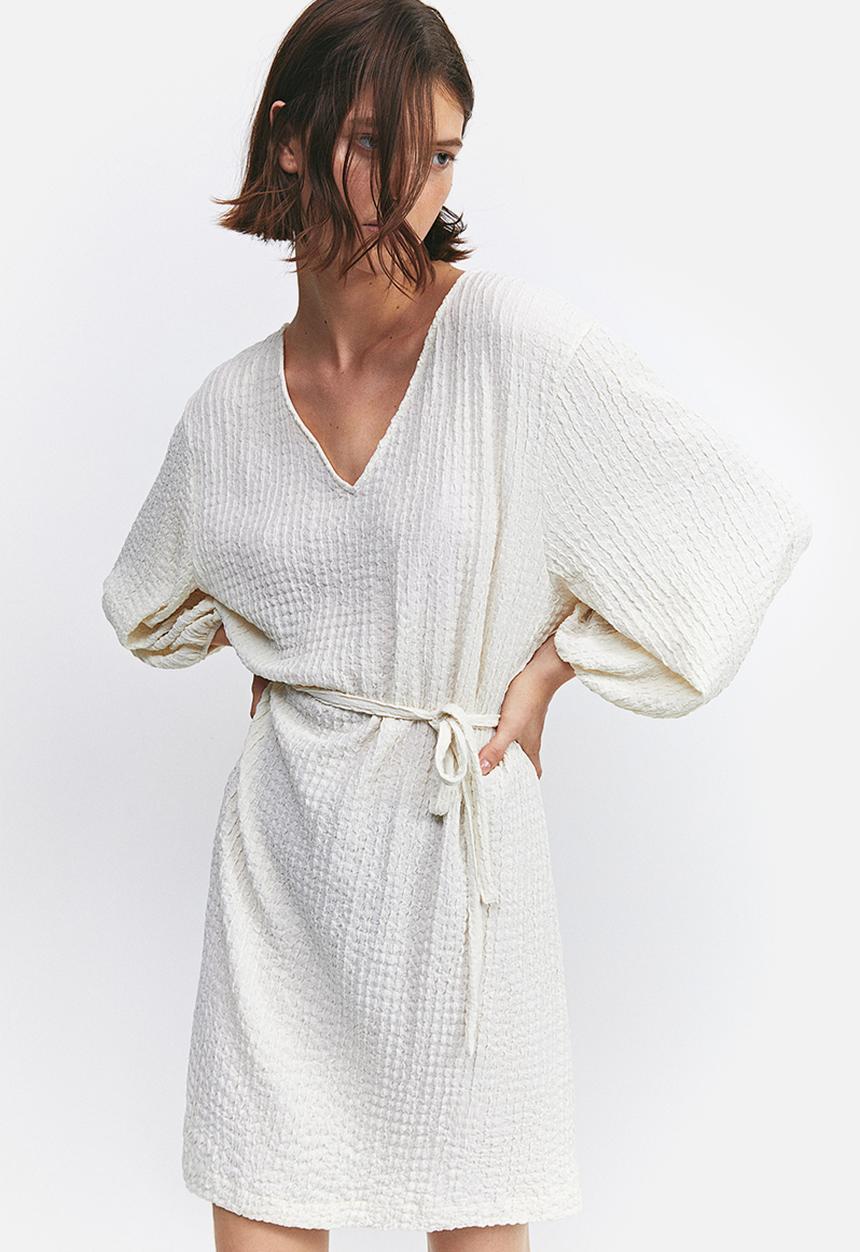 H&M - Textured jersey dress - white