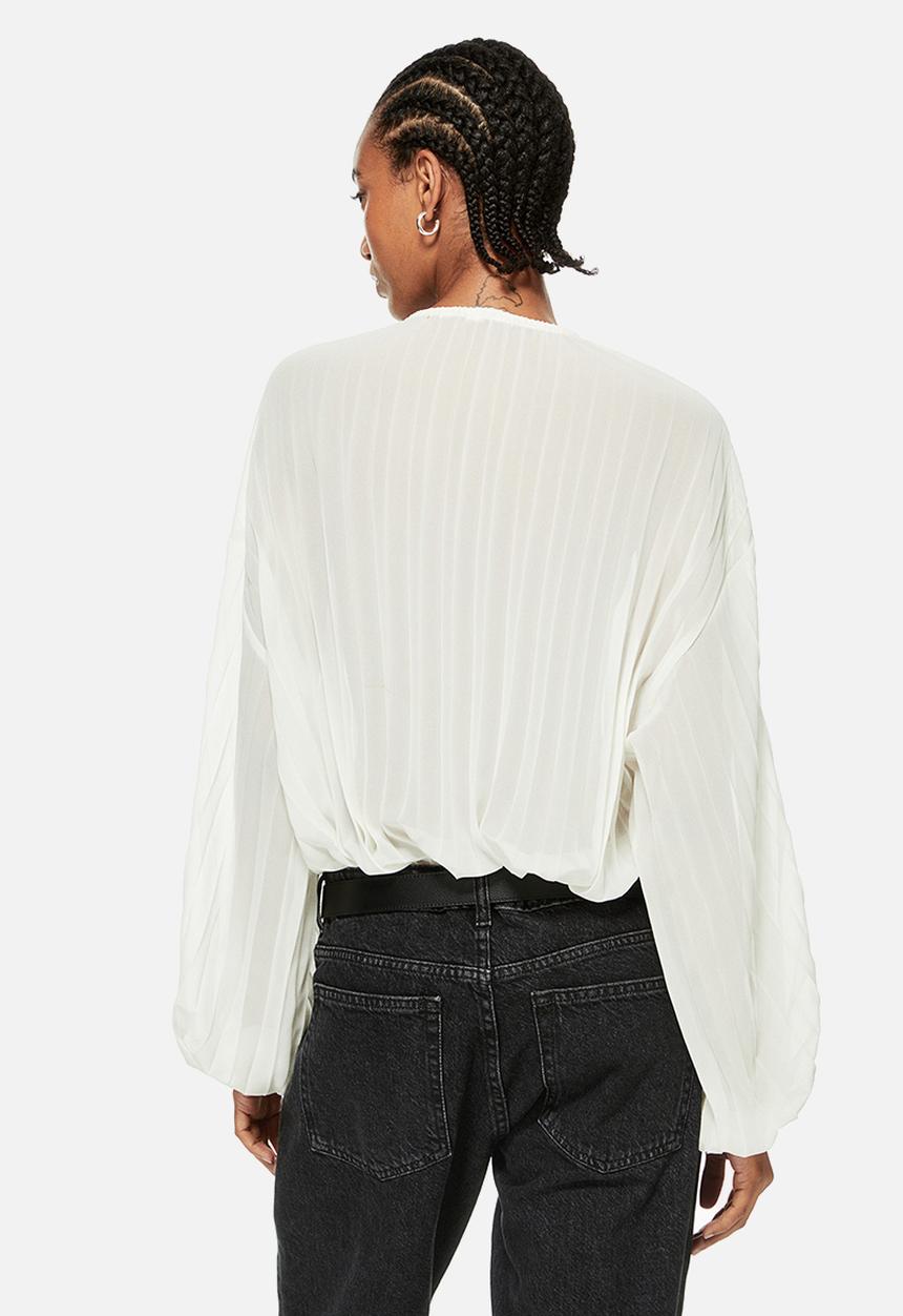 H&M - Pleated blouse - white