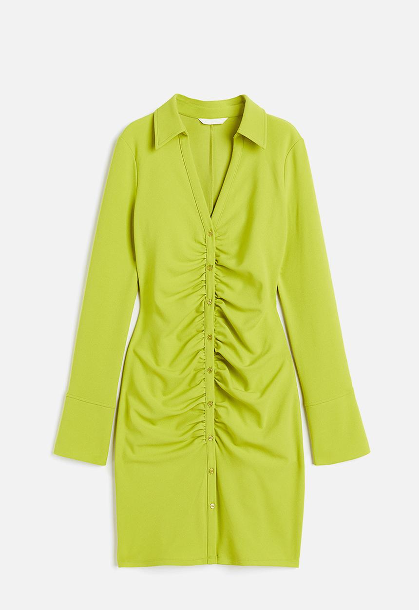H&M - Draped shirt dress - green