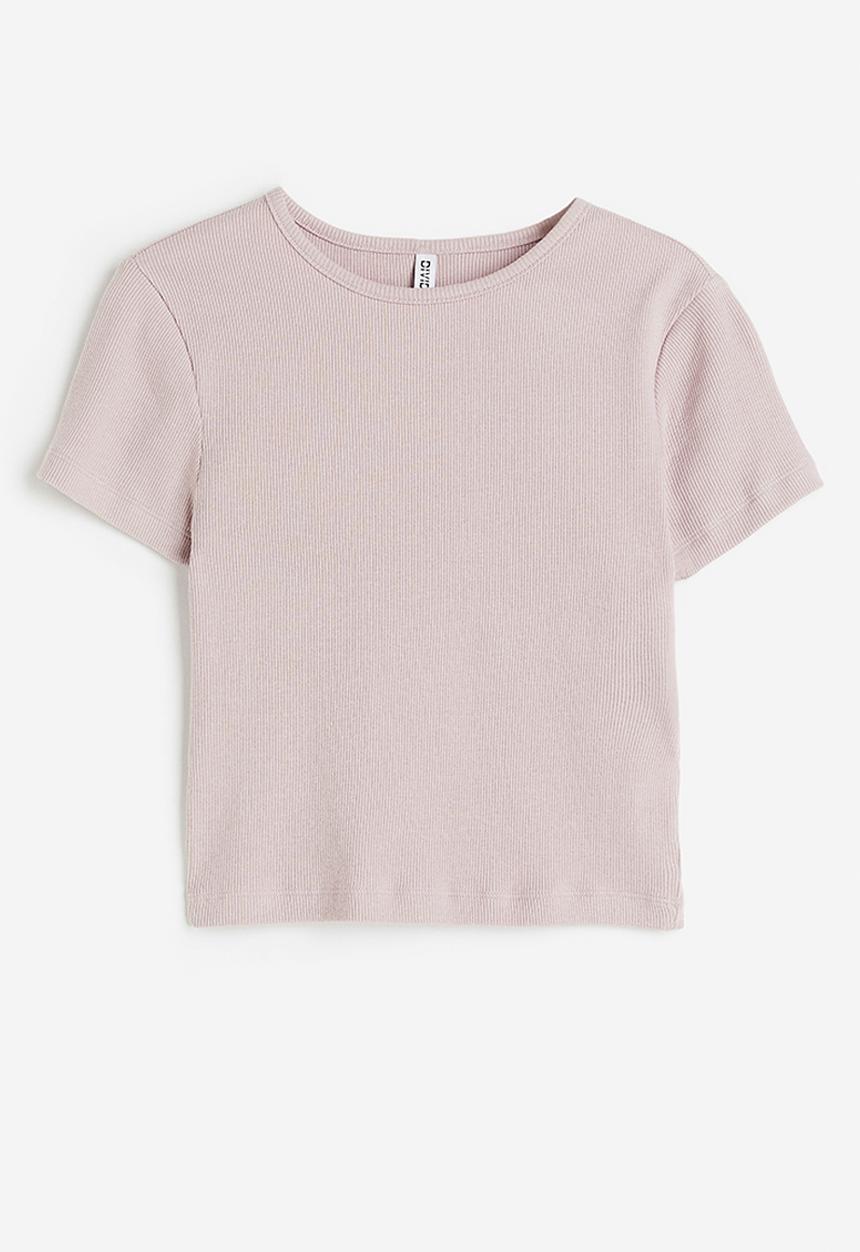 H&M - Ribbed cropped top - Pink