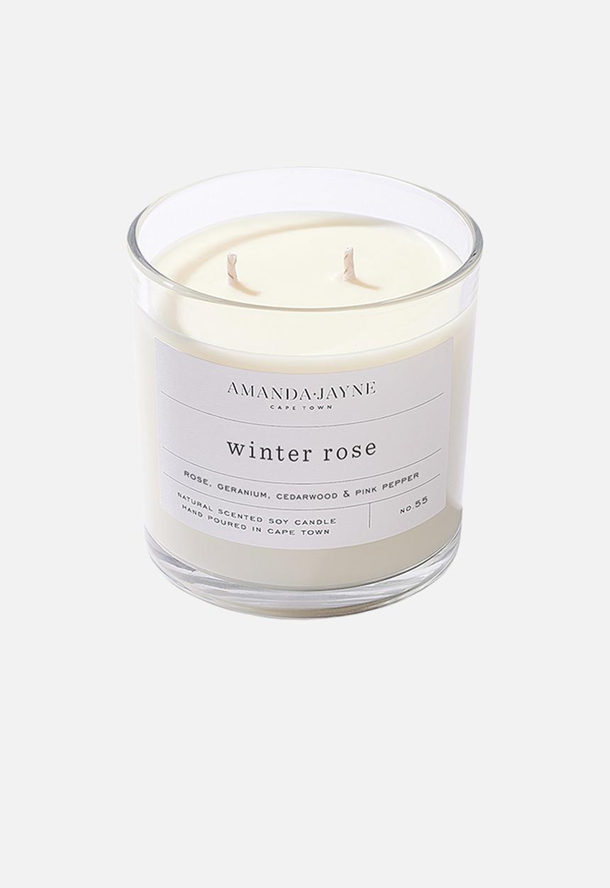 Amanda Jayne - Winter Rose Double Wick Soy Candle - natural