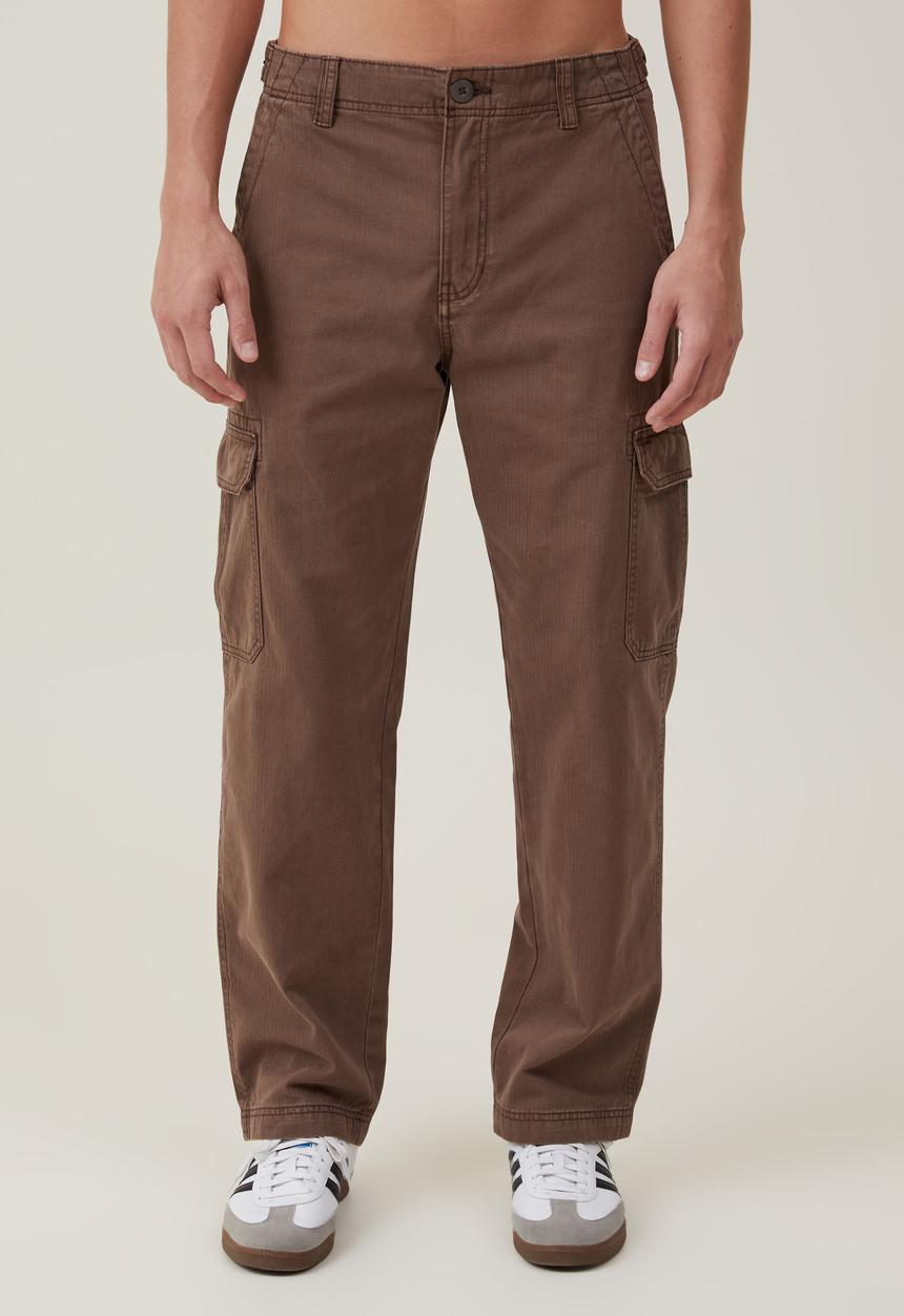 Cotton On - Tactical cargo pant - vintage dark brown herringbone