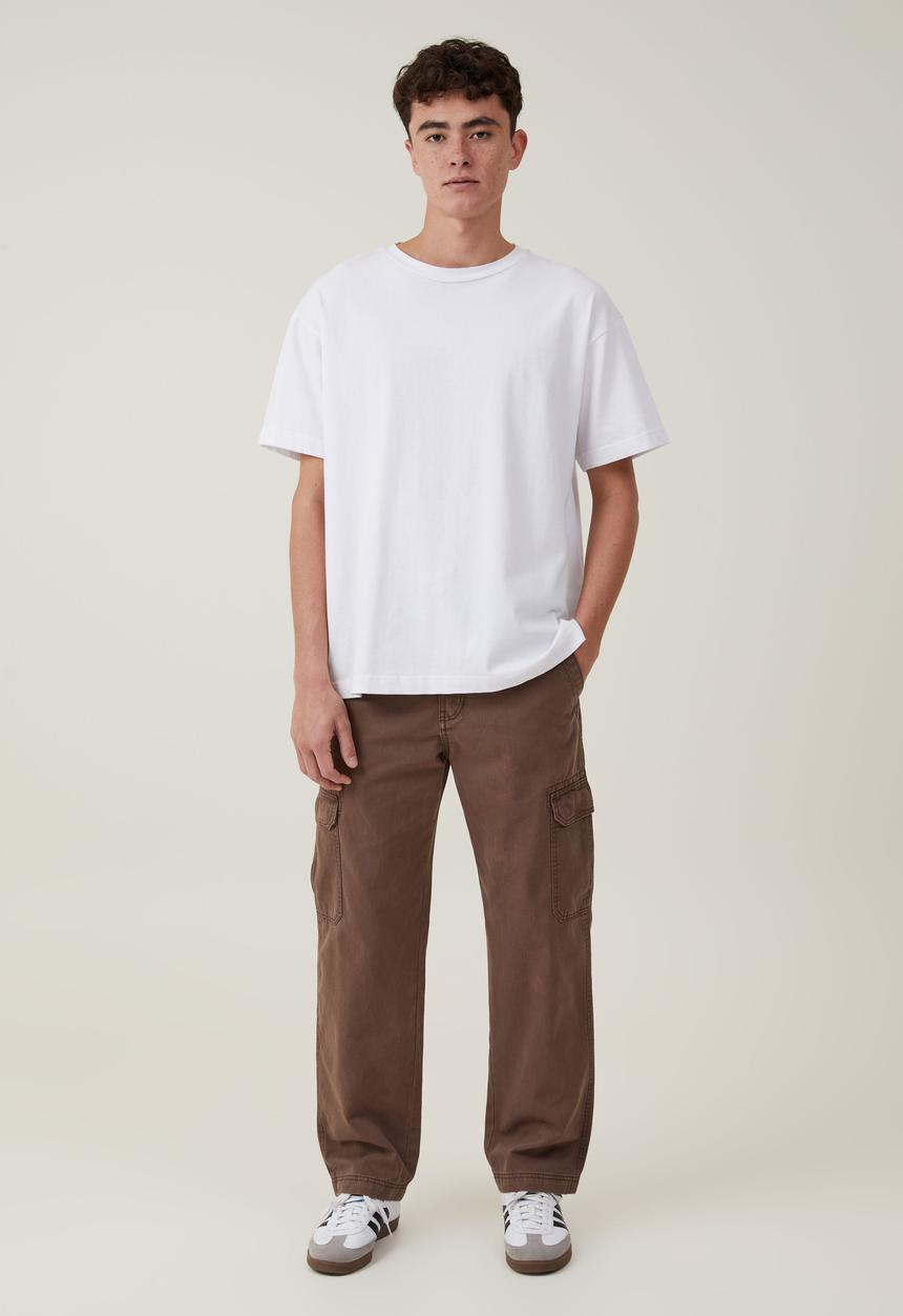Cotton On - Tactical cargo pant - vintage dark brown herringbone