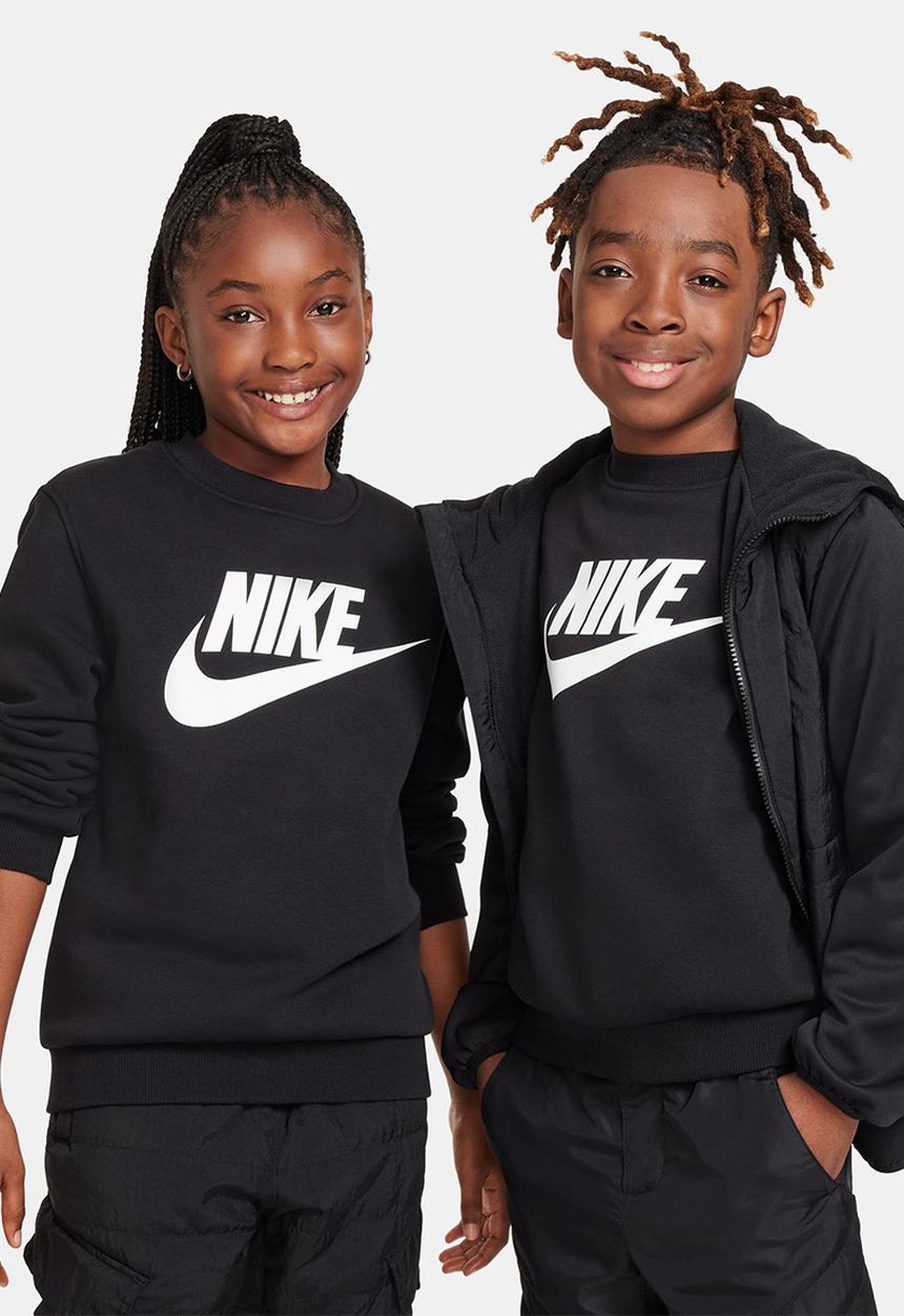 Nike - K Nsw Club Flc Crew Long sleeve Hbr - Black & White