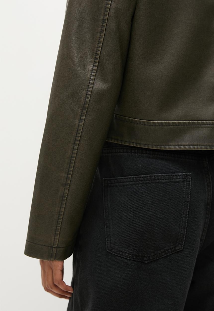 Superbalist - Meet 'n greet distressed pu jacket - chocolate