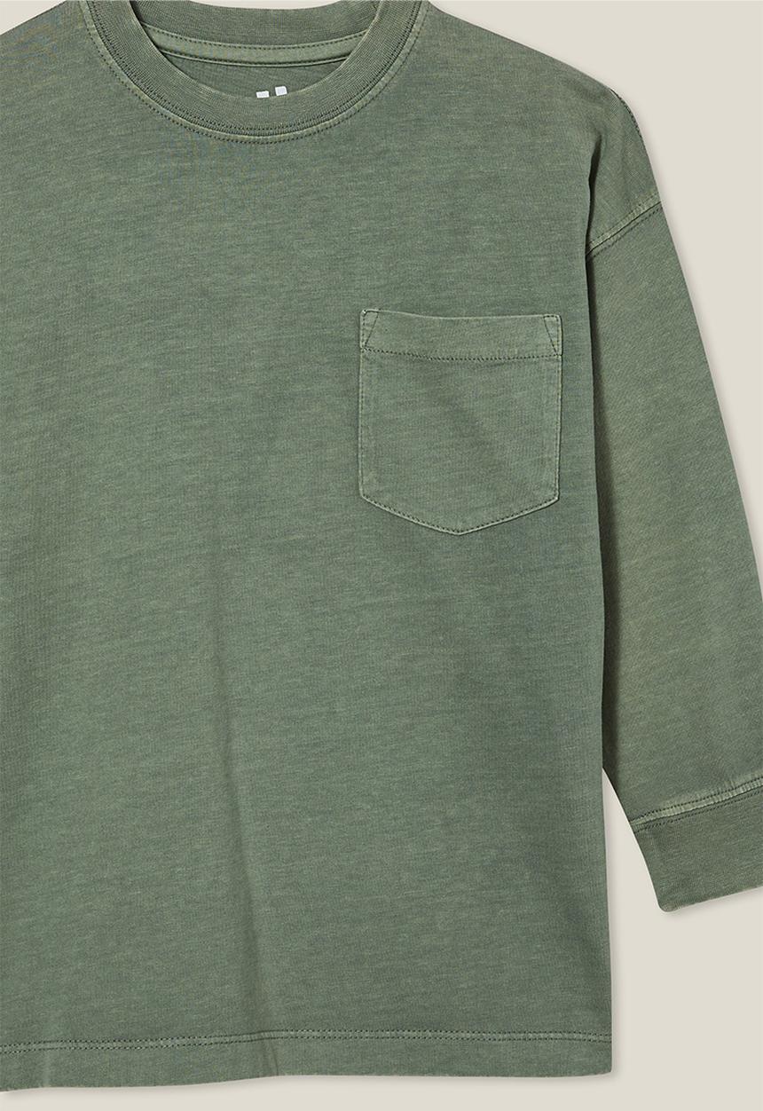 Cotton On - The essential long sleeve tee - swag green wash