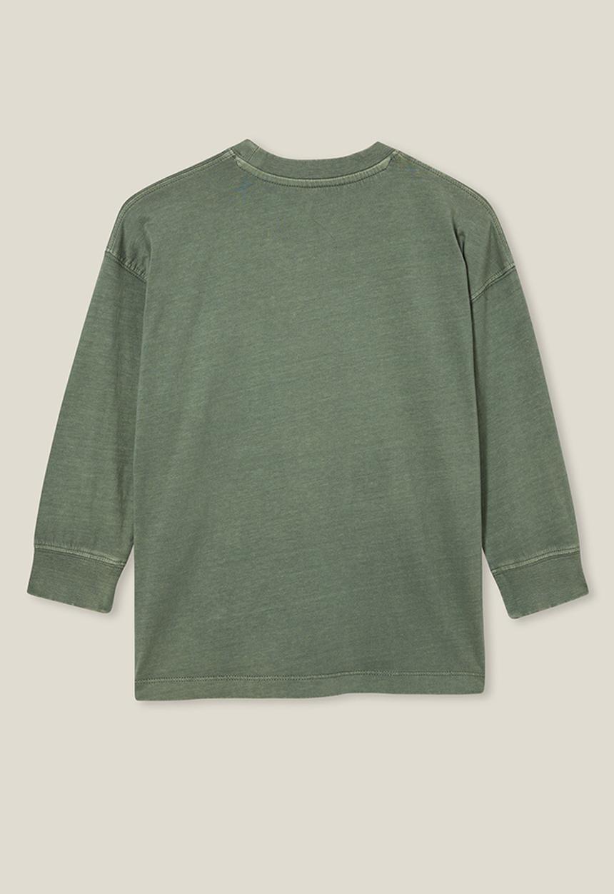 Cotton On - The essential long sleeve tee - swag green wash
