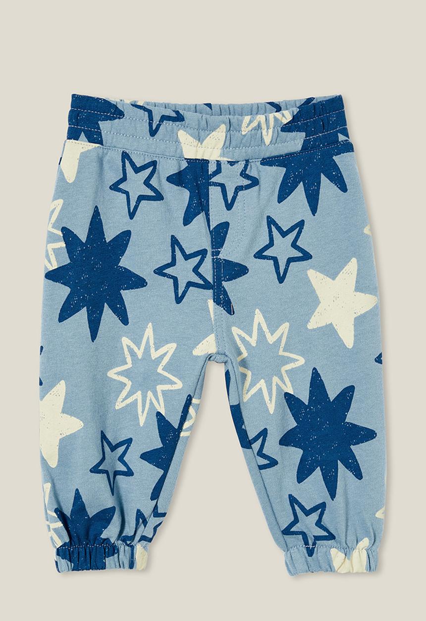Cotton On - Felix trackpant - dusty blue/sketchy stars