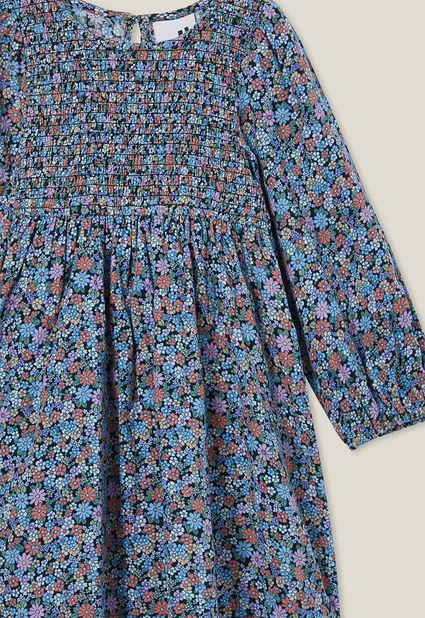 Cotton On - Riley shirred dress - phantom/blair ditsy