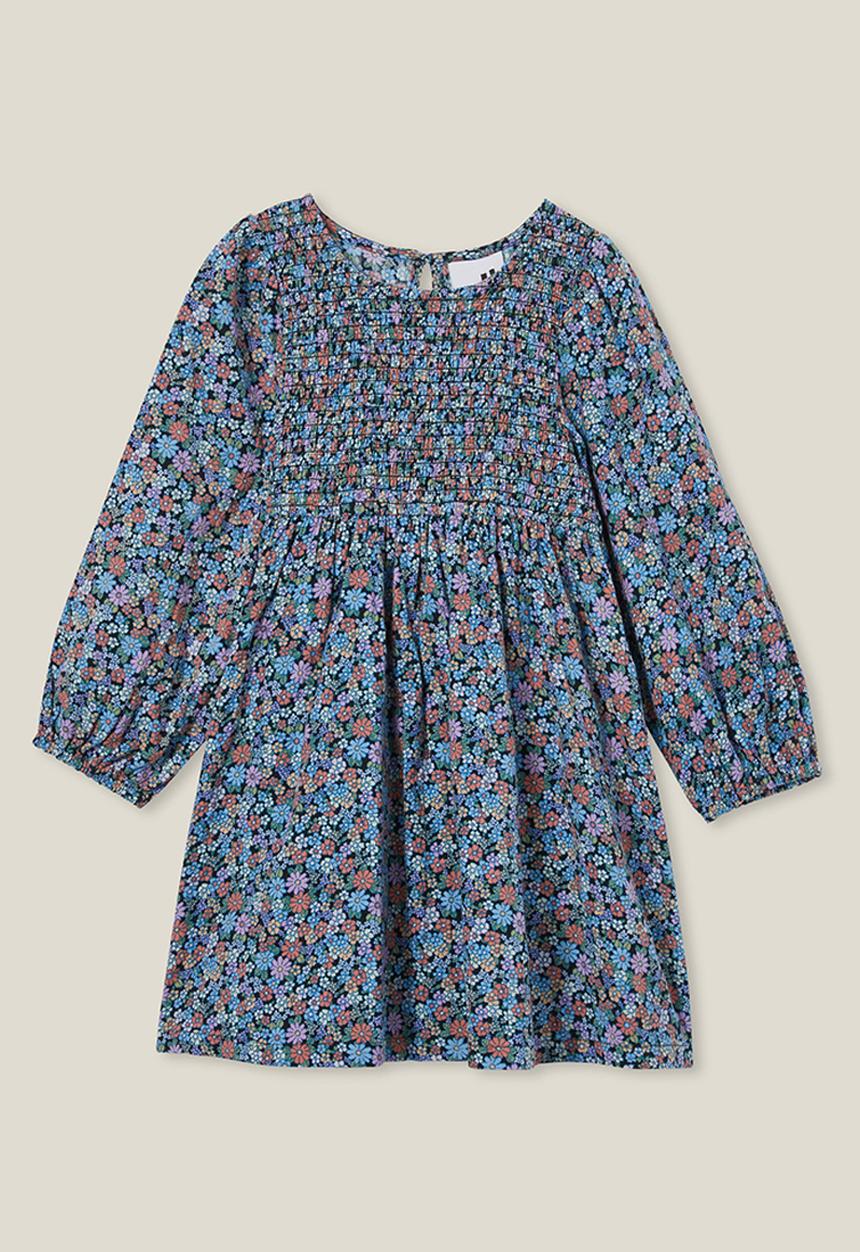 Cotton On - Riley shirred dress - phantom/blair ditsy