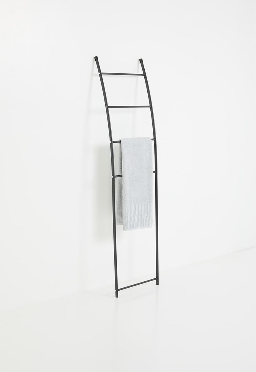 Bathroom Solutions - Metal leaning towel rack - black