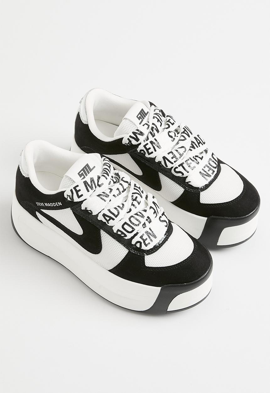 Steve Madden - Charge up platform sneaker - black & white