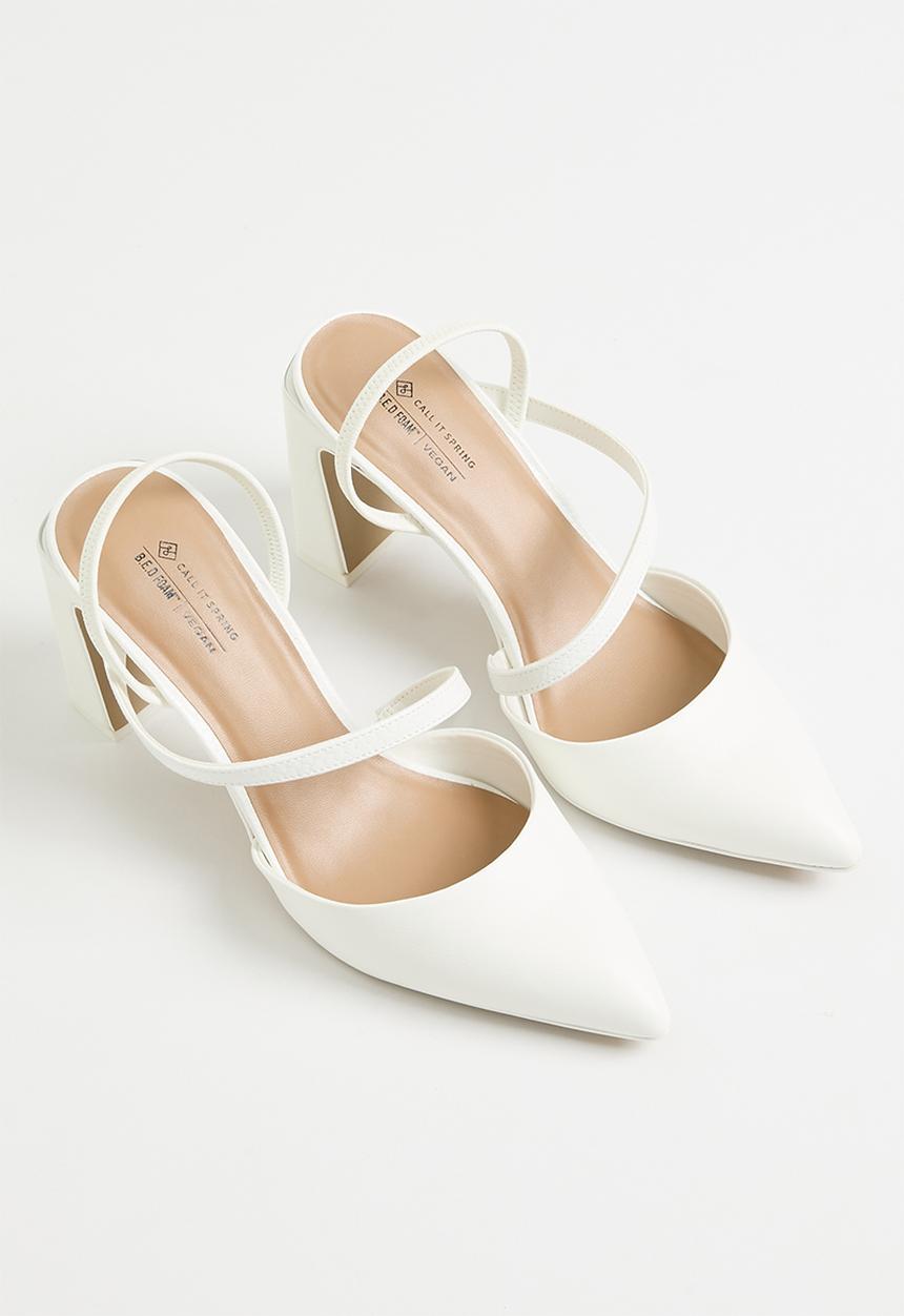 Call It Spring - Faunaa block heel slingback - white