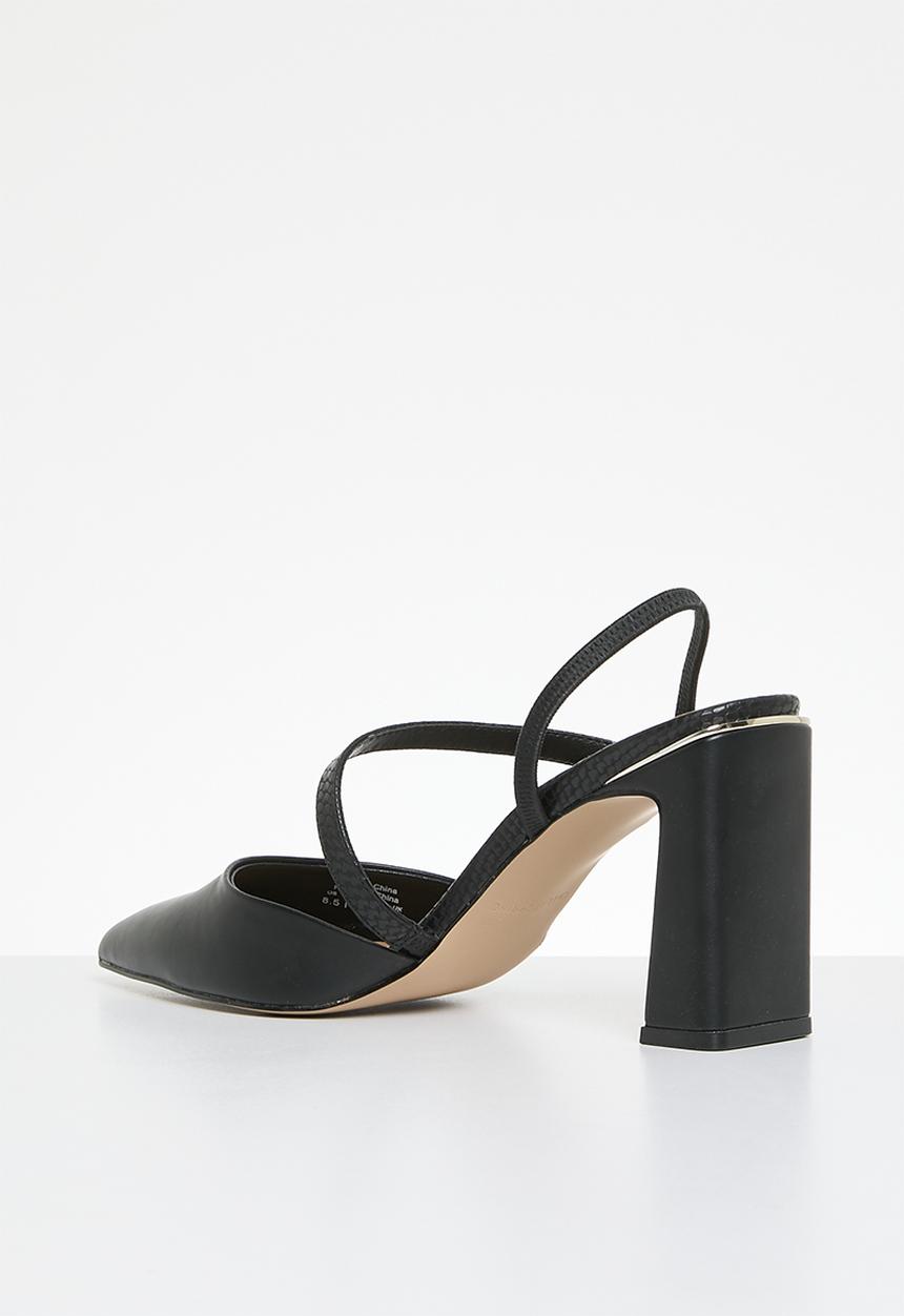 Call It Spring - Faunaa block heel slingback - black