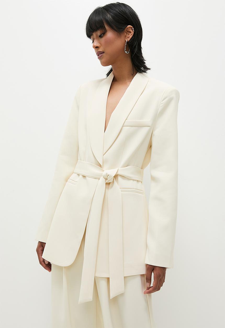 Superbalist - Co-ord blazer with tie belt - ecru