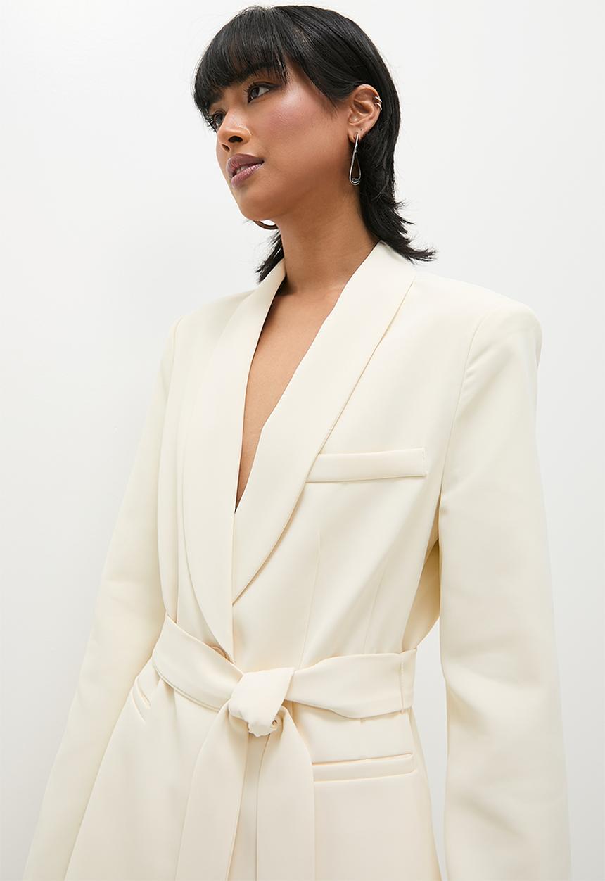 Superbalist - Co-ord blazer with tie belt - ecru